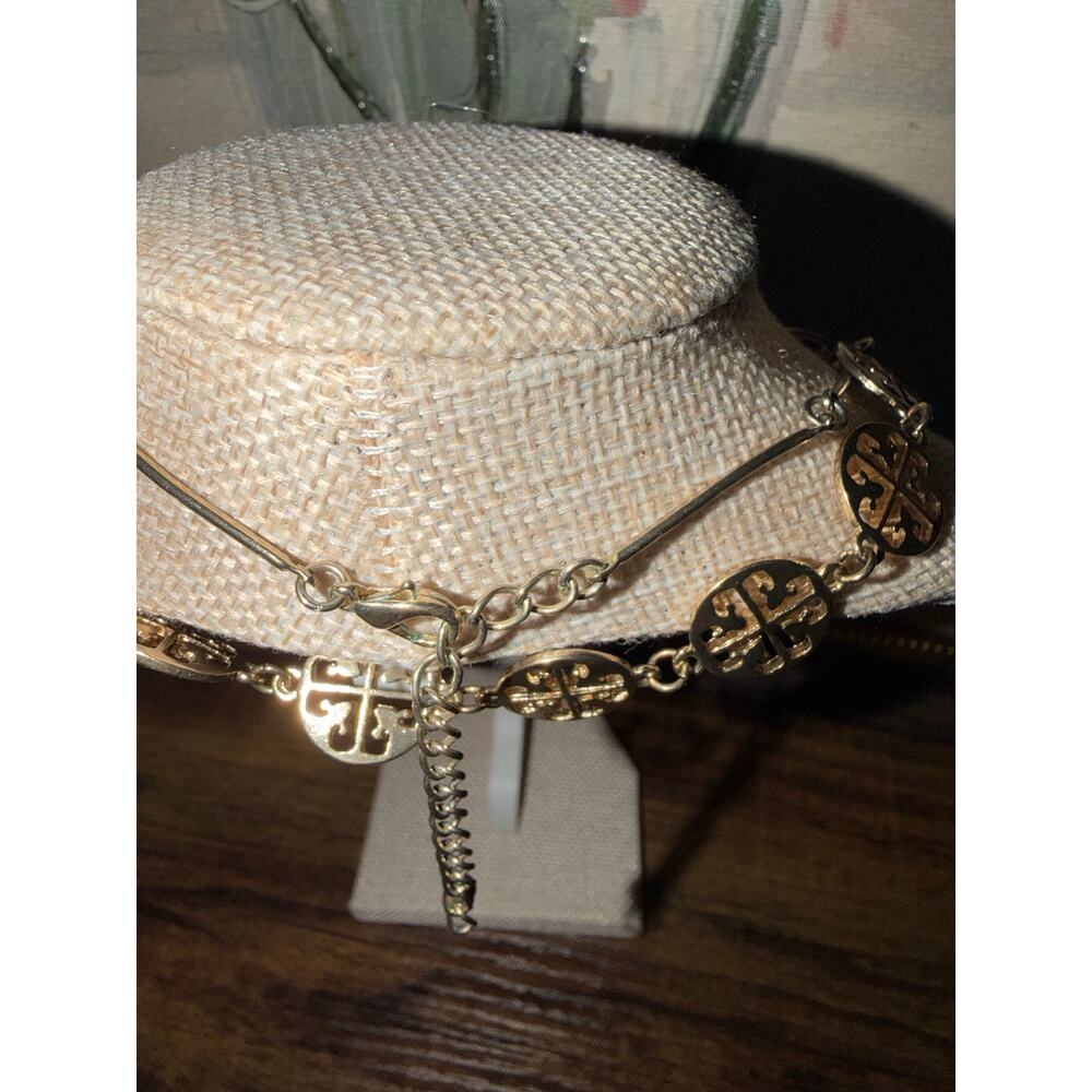 Tory Burch Long Gold-Tone Double T Logo Station Necklace 36–37” - Picture 4 of 6